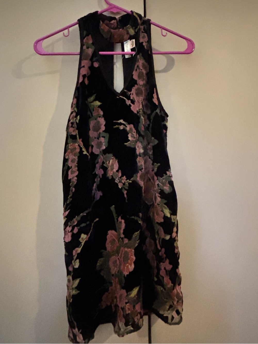 NWT Band of Gypsies | Velvet Burnout Floral High Neck Choker Dress